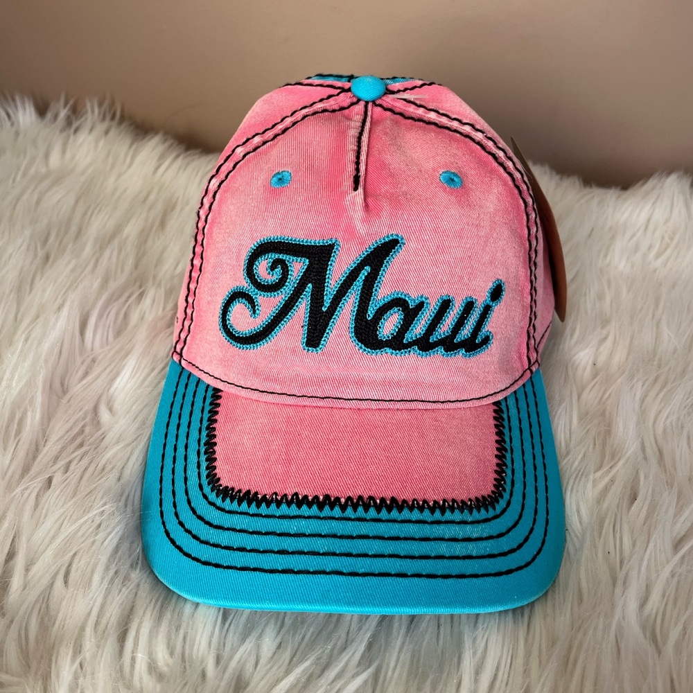{Maui} Designed in Hawaii Hat in Pink & Blue - Women's One Size - NWT